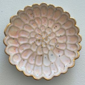 Anthropologie Gilded Garden Flower Trinket Dish